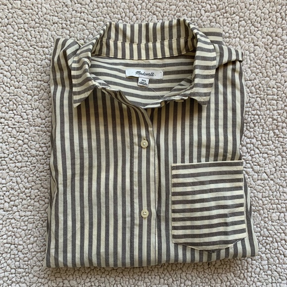 SOLD Madewell Striped Tie Front Shirt - Picture 2 of 6